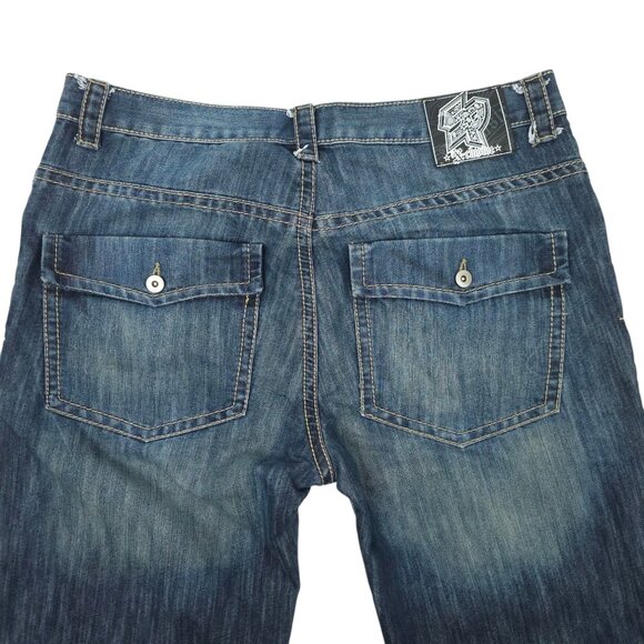 Southpole X-clusive Edition Jeans Men Size 38 Medium Wash Y2K Denim Flap Pockets - Picture 11 of 15